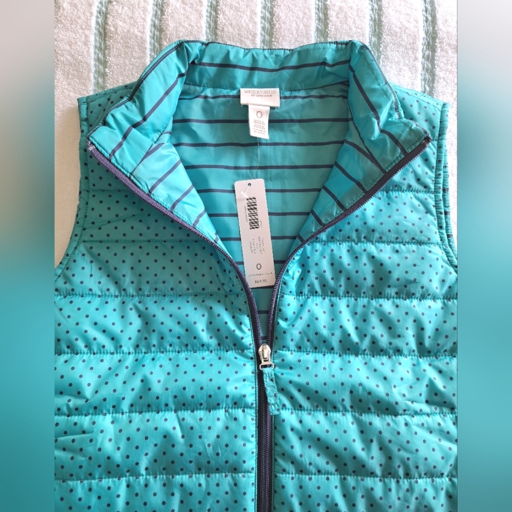 CHICO'S VEST weekend AQUA brand new